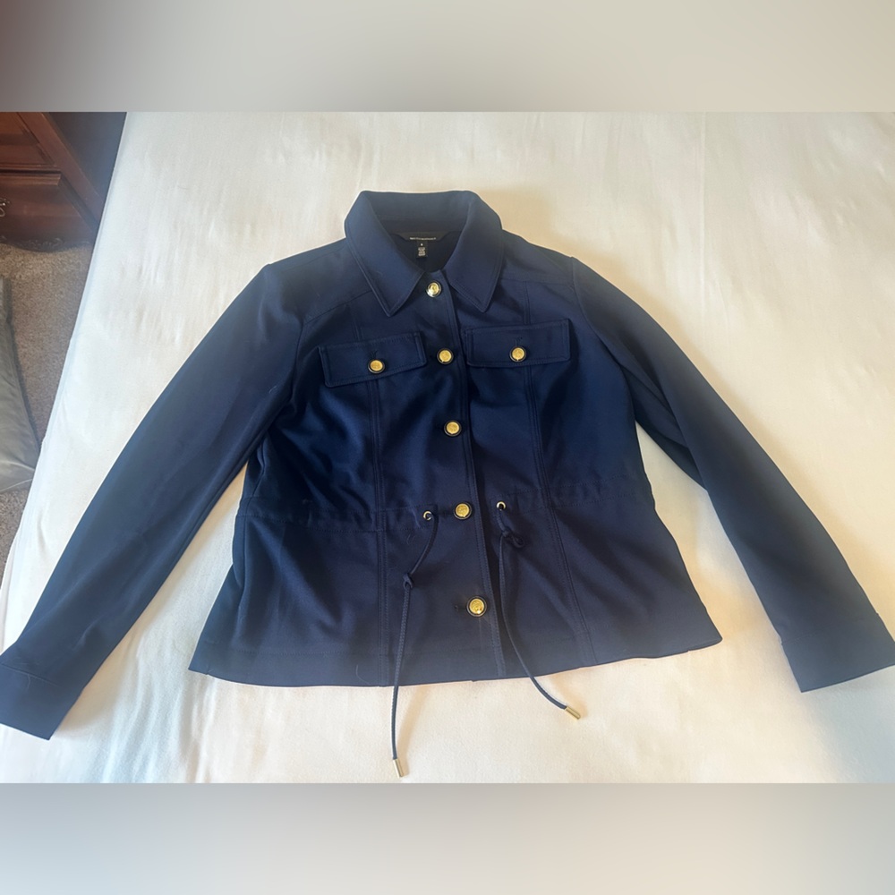 White House Black Market Navy Jacket with Gold Buttons